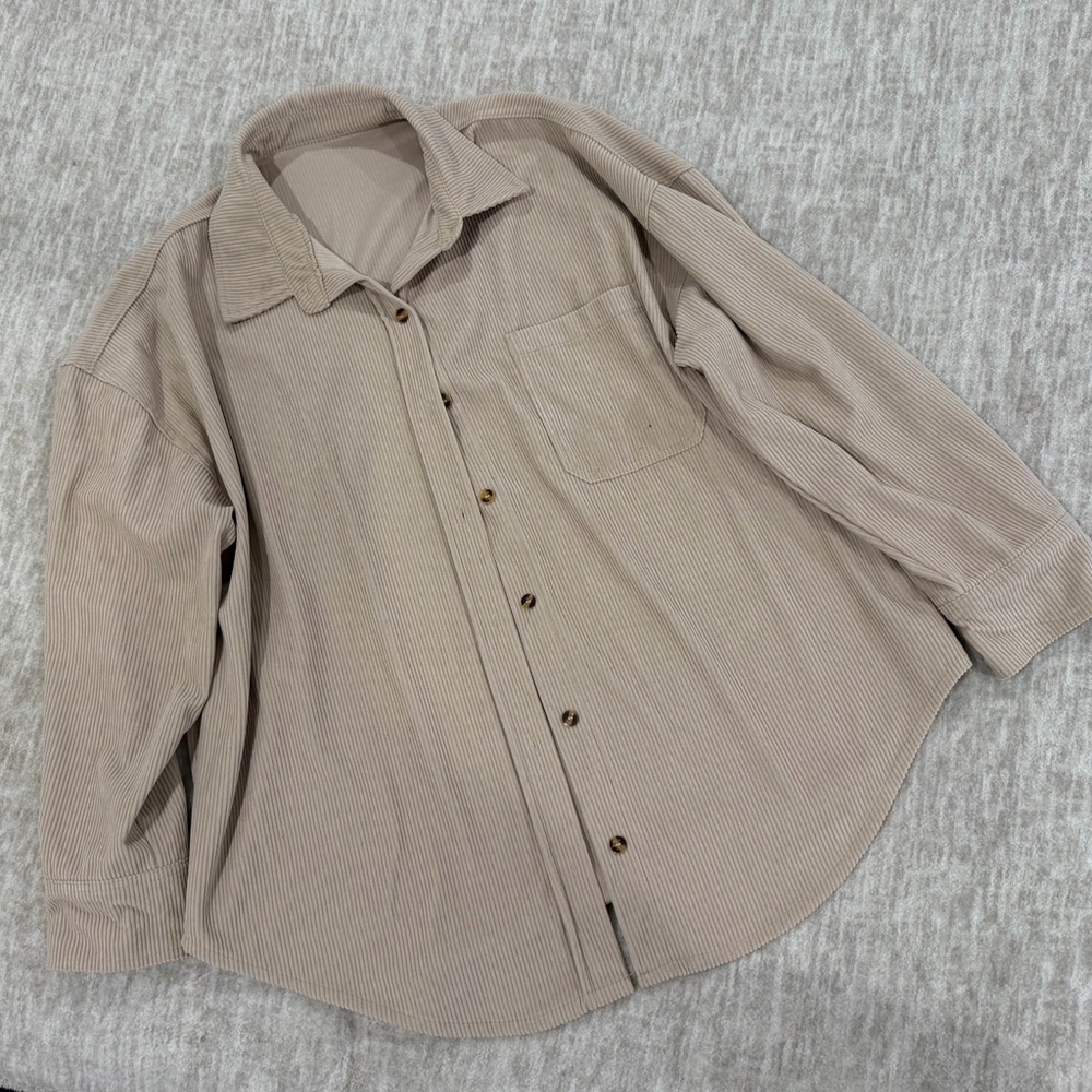 Beige Button-Up Shirt - Picture 2 of 4